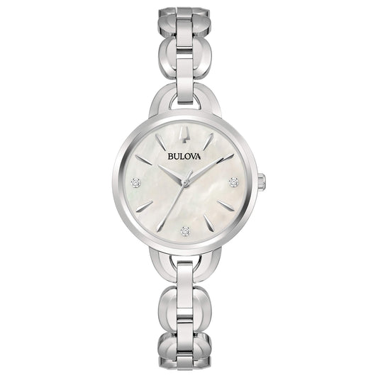 Classic Lady Steel y Mother of Pearl 96P230 Reloj para mujer
