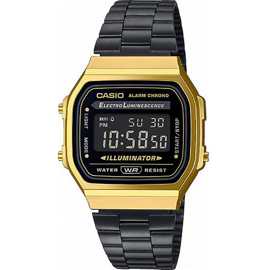 Reloj vintage digital negro y dorado A168WEGB-1BEF 