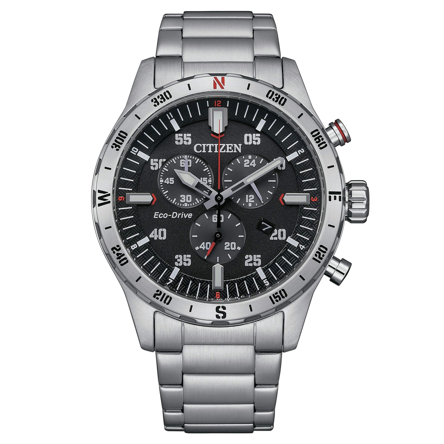 Orologio Uomo Outdoor Crono Acciaio e Nero AT2520-89E