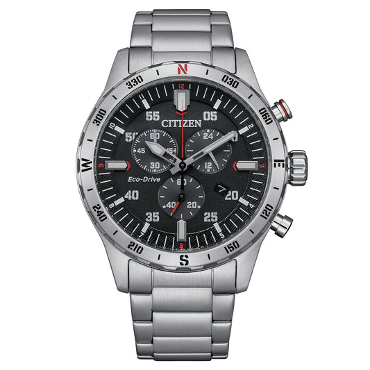 Orologio Uomo Outdoor Crono Acciaio e Nero AT2520-89E