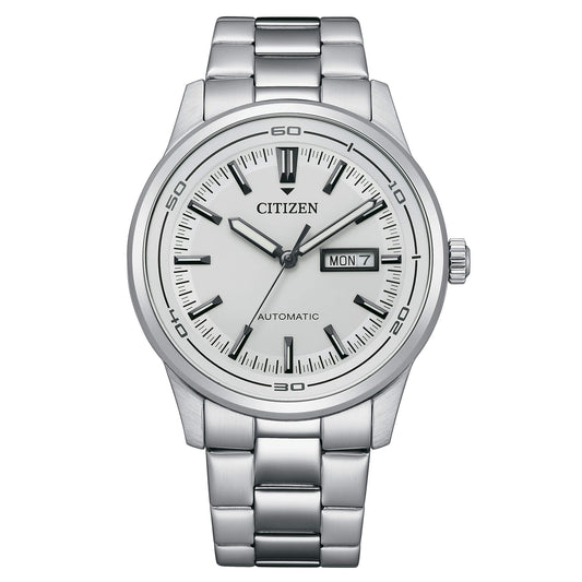 Orologio Uomo Automatico Acciaio e Bianco NH8400-87A