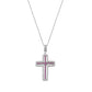Collar Cruz Circonitas Dobles Rubí CLCRVBRZ