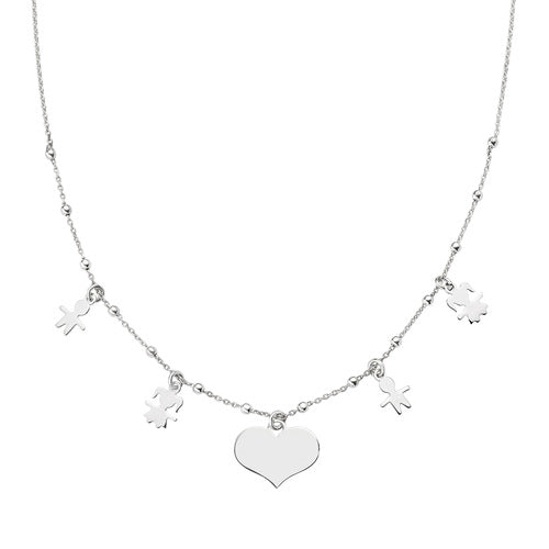 Collana Bobolini Con Cuore E Bambini CLCUBIMIB