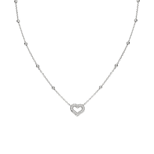 Collana Cuore Godronato Rodio CLGOCUB3