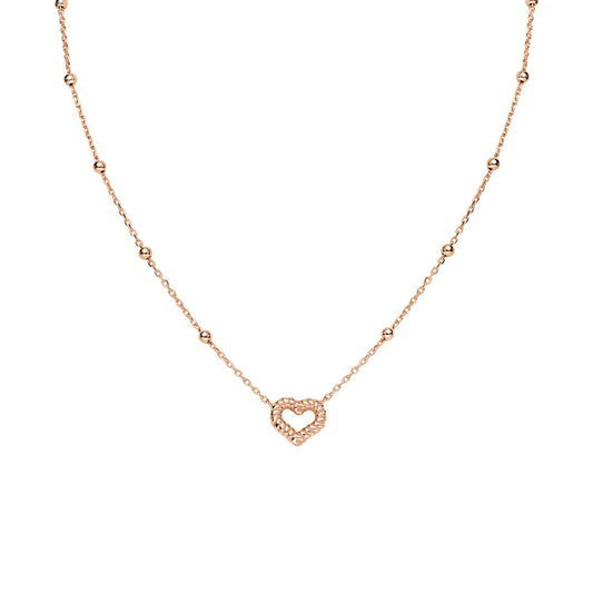 Collana Cuore Godronato Rosè CLGOCUR3