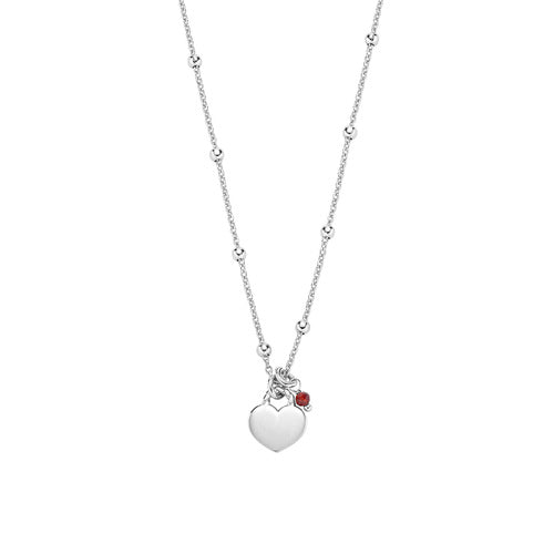 Collana Cuore Rodio e Cipollino Rubino CLANCUBR3