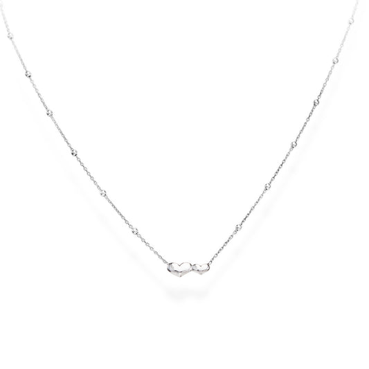 Collana Cuoricini Rodio CLCDB3