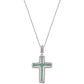 Collar Cruz Circonitas Verdes Dobles CLCRVBVZ