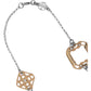 Collar Largo Bicolor con Cuadros y Cristales XGR674RS