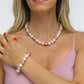 Collar Perlas Oro Rosa, Rosalina y Blanco 12mm GR824RS 