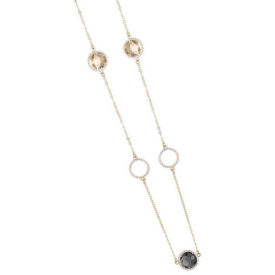 Collana con Cristalli Smoky Quartz, Champagne e Zirconi XGR262D