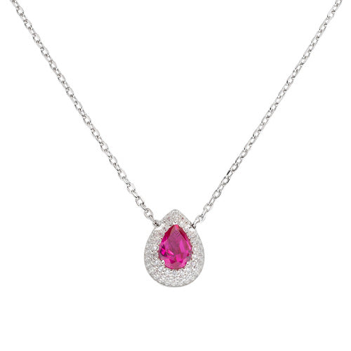 Collana Goccia d'Amore in Argento con Zirconi CLGOBRBZ