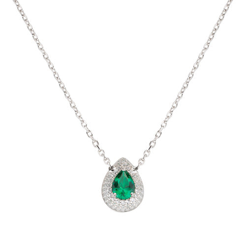 Collana Goccia d'Amore in Argento con Zirconi CLGOBVBZ