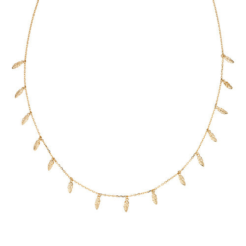 Collana Dorata con Piume CLMFEG
