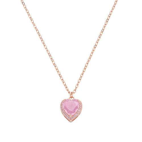 Collana Rosata con Cuore in Creek Stone CLCRHRRO