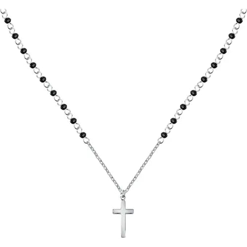 Collana Uomo Cross Croce Silver e Nero SKR66