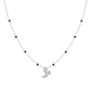Collana Rodio e Smalto Nero Luna e Stella CLSMLSZBN