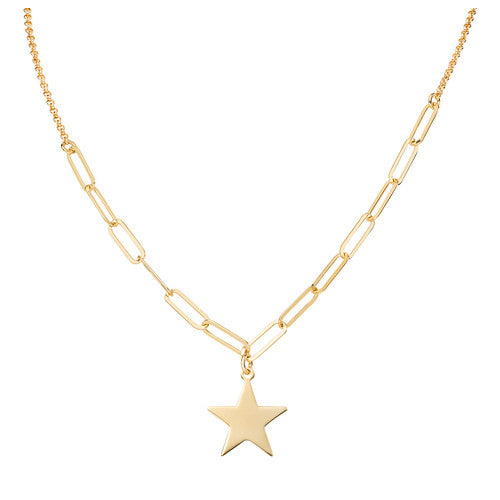 Collar Estrella Elementos Doble Cadena Dorada CLCAMISTG