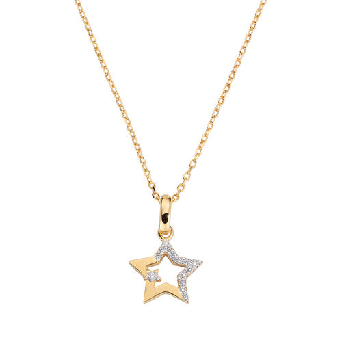 Collar Estrella Dorada con Circonitas CLSTSTGBZ