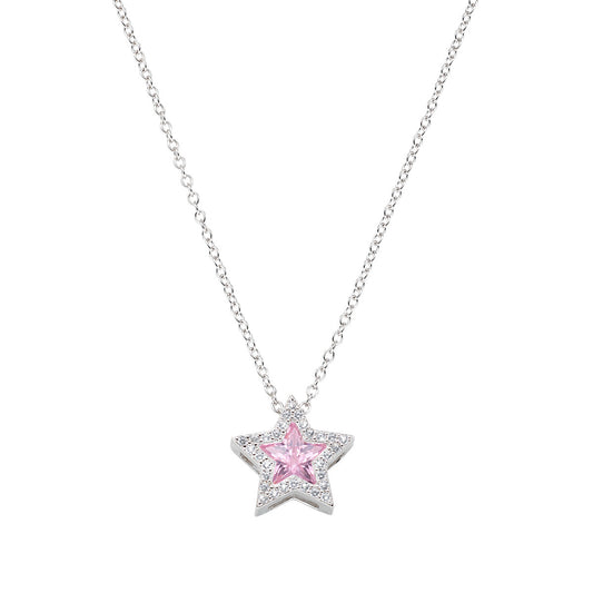 Collana Stella Bianco e Rosa CLPSTBBROZ