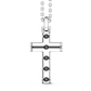 Collar de Hombre con Cruz y Piedras Negras ESC047