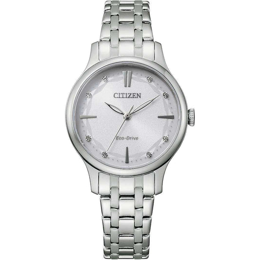 Reloj Clásico para Mujer de Acero y Blanco con Cristales EM0890-85A