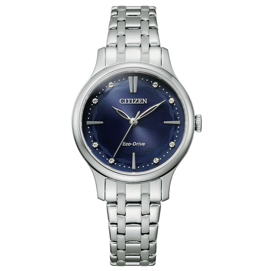 Reloj Clásico para Mujer de Acero y Azul con Cristales EM0890-85L