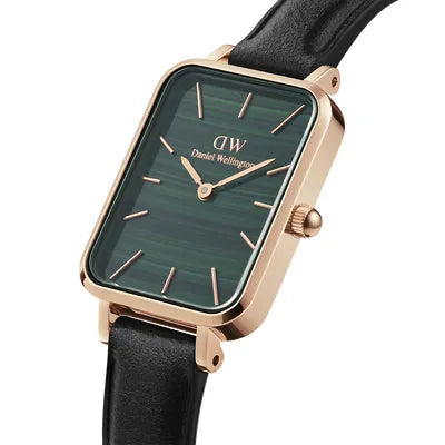 Reloj de dama verde Sheffield prensado cuadrado DW00100439