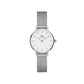 Reloj de mujer pequeño de 24 mm de plata prensada DW00100442 