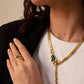 Collier Dorata con Serpente Verde 008EXH0014000