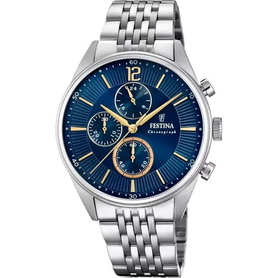 Reloj cronógrafo atemporal azul F20285/3 para hombre