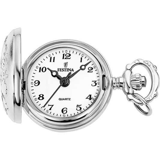 Reloj de Bolsillo Mujer Blanco y Acero F2032/1