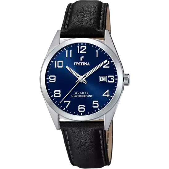 Reloj Hombre Clásico Azul y Correa de Piel F20446/2