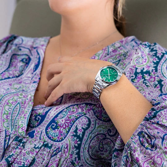 Reloj Mujer Alegria Verde y Acero F20622/C