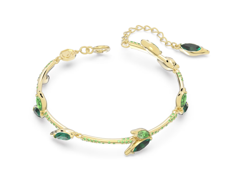 Pulsera Dorada Dellium Verde Bambú 5645374 