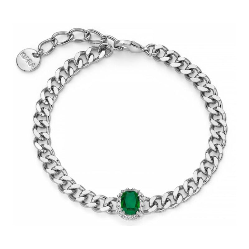 Bracciale Basik Catena con Pietra Verde KBRD1807B