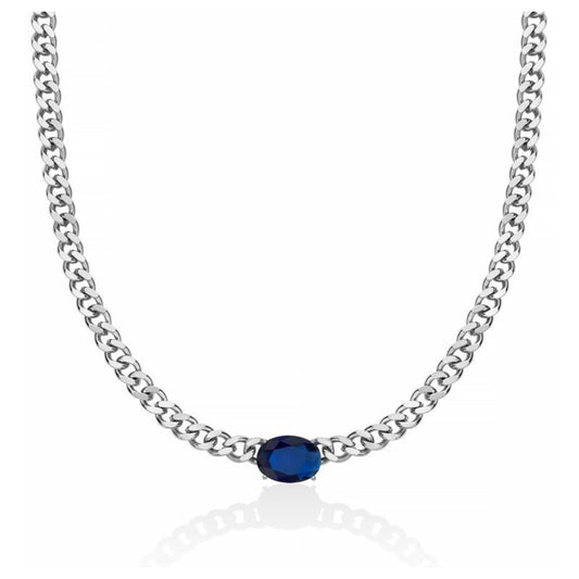 Collar Cadena Basik con Piedra Azul KCLD3967B
