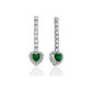 Pendientes Basik Colgante Corazón Verde y Circonitas KERD2054B