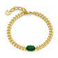 Bracciale Basik Catena Dorata con Pietra Verde KBRD1802G