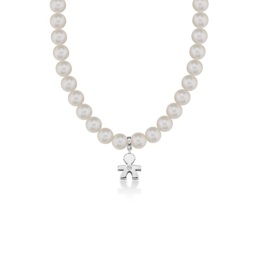 Collar Le Perle Bimbo Perlas 5mm con Diamante LBB800