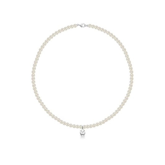 Collar de perlas Le Perle Bimba de 5 mm con diamante LBB801