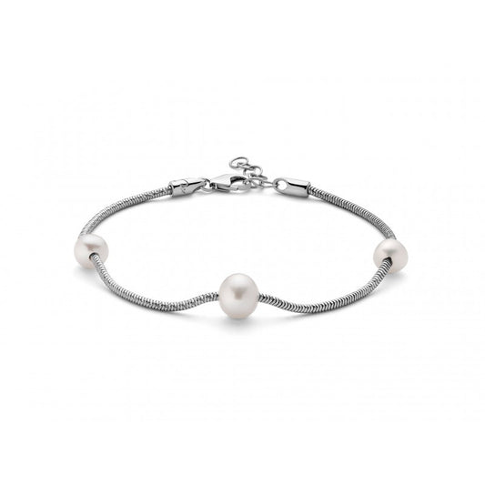 Brazalete Perla Blanca 7.5mm Monofilamento PBR2829 