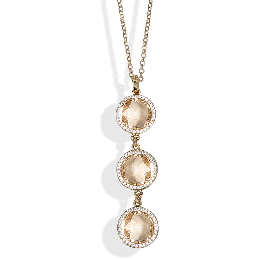 Collana Dorata con Cristalli Champagne XGR261DC