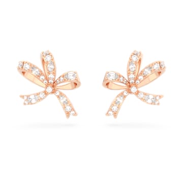 Pendientes de tuerca con lazo rosa Volta 5647572