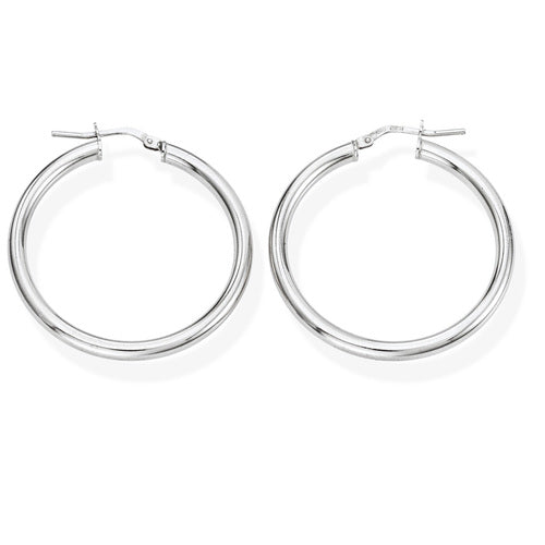 Pendientes Círculo 3 cm Rodio ORCE3B3 