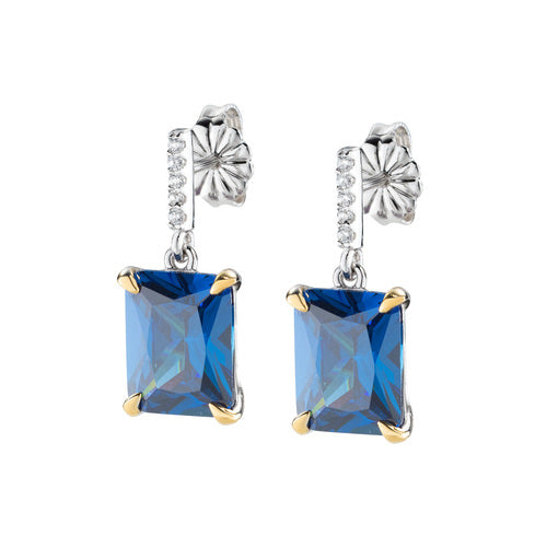 Pendientes Cóctel Circón Azul y Blanco ECK1REBBLZ