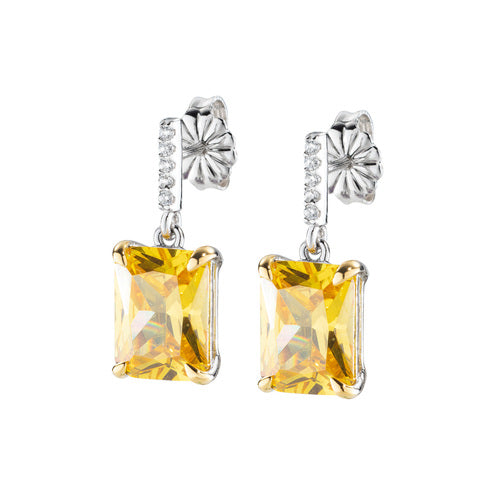Pendientes Cóctel Circón Amarillo y Blanco ECK1REBGIZ