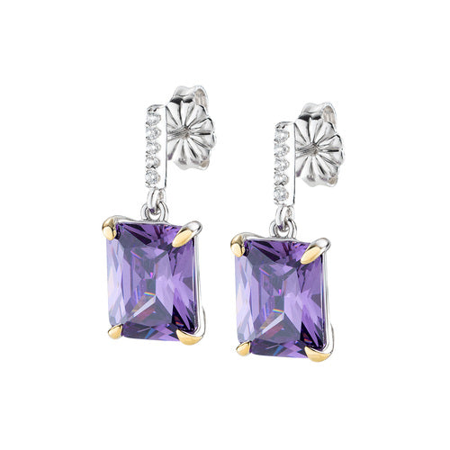 Pendientes Cóctel de Circón Morado y Blanco ECK1REBVIZ