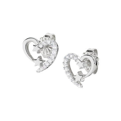 Orecchini Cuore in Argento con Zirconi EHSBBZ