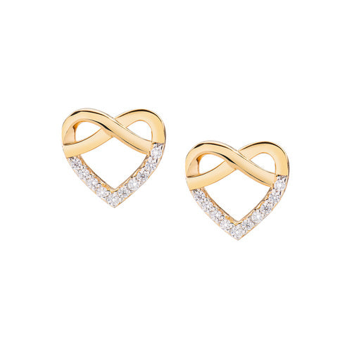 Pendientes Corazón Dorado con Circonitas EHIGBZ